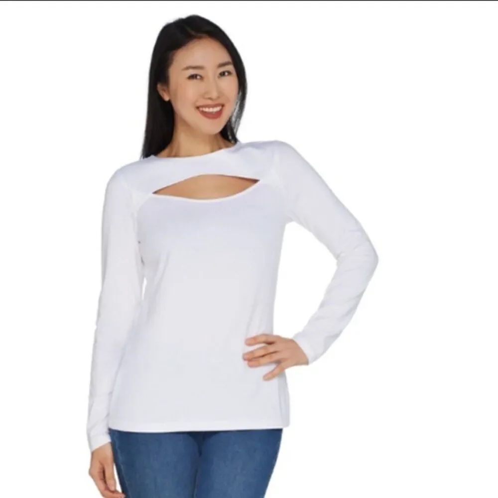 NWOT G.I.L.I. Long Sleeve Open Keyhole Top | Size M